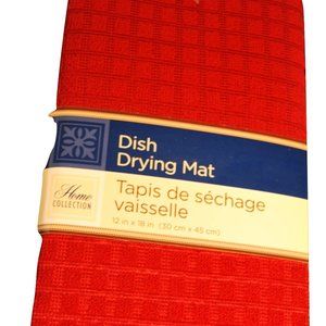 Red Dish Drying Mat - 12" x 18" - RED